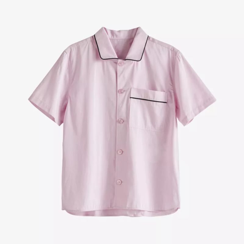 Hay Outline Contrast-Trim Cotton Pyjama Shirt
