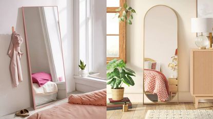 Target mirrors in pink bedrooms 