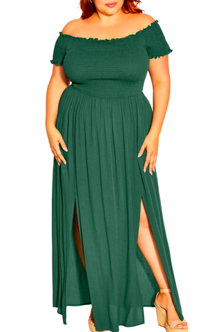 Best Summer Dresses. | City Chic Passion Smocked Off the Shoulder Maxi Dress