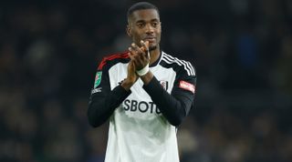 LONDON, ENGLAND - JANUARY 24: Tosin Adarabioyo of Fulham applauds the fans after the Carabao Cup Semi Final Second Leg match between Fulham and Liverpool at Craven Cottage on January 24, 2024 in London, England. (Photo by Nigel French/Sportsphoto/Allstar via Getty Images)