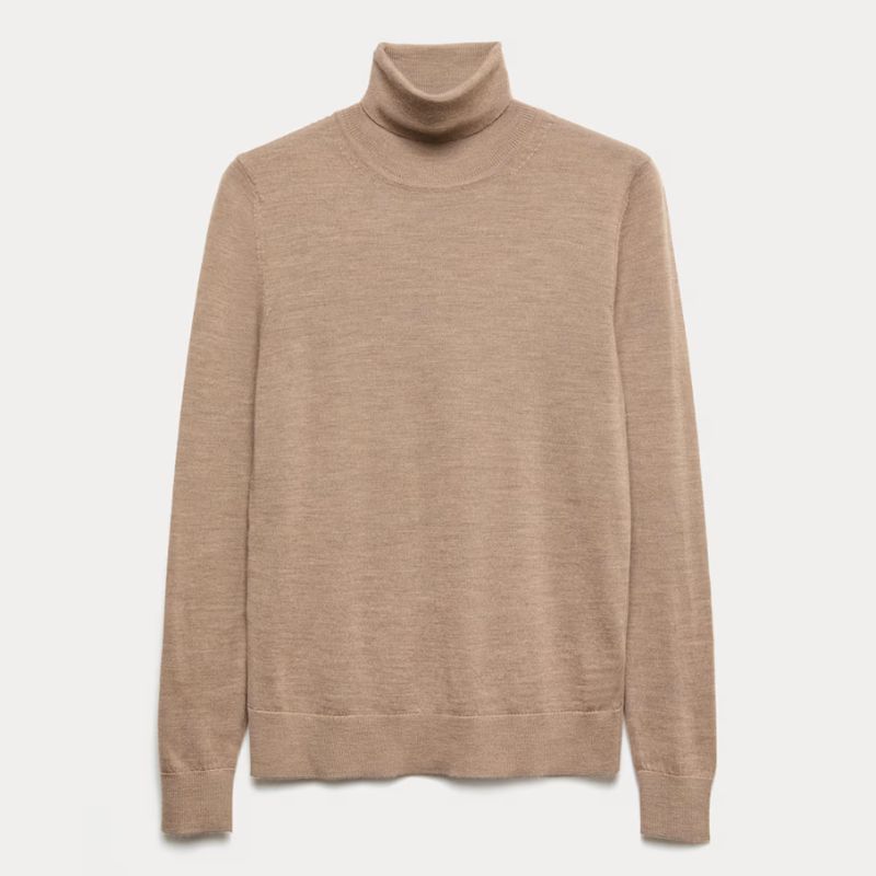 M&amp;amp;S taupe turtleneck knit jumper