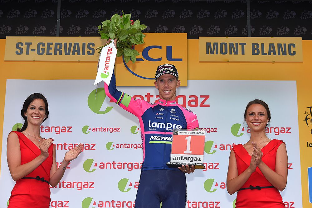 Rui Costa won the combativity prize for stage 19