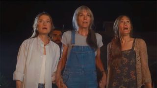 Still of the two chicken sisters and their mother looking horrified during Season 1.