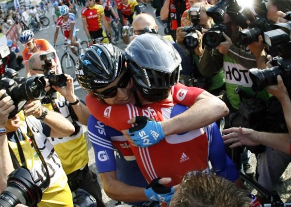 The British team were celebrating their first men's road race world title since Tom Simpson in 1965