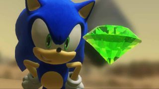 Sonic Frontiers: Sonic with green Chaos Emerald