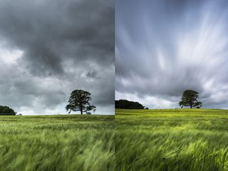 A 10-stop ND filter used for the image on the right has allowed the clouds to be blurred