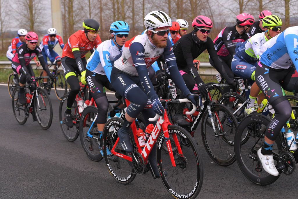 DOUR BELGIUM MARCH 03 Quinn Simmons of The United States and Team Trek Segafredo Peloton during the 52nd Grand Prix Le Samyn 2020 a 2019km race from Quaregnon to Dour GPSamyn gpsamyn on March 03 2020 in Dour Belgium Photo by Luc ClaessenGetty Images