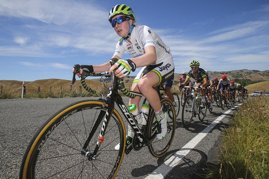 Alexander Manly in the young riders jersey