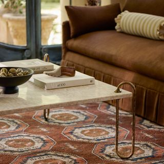 A marble and gold coffee table from Lulu and Georgia