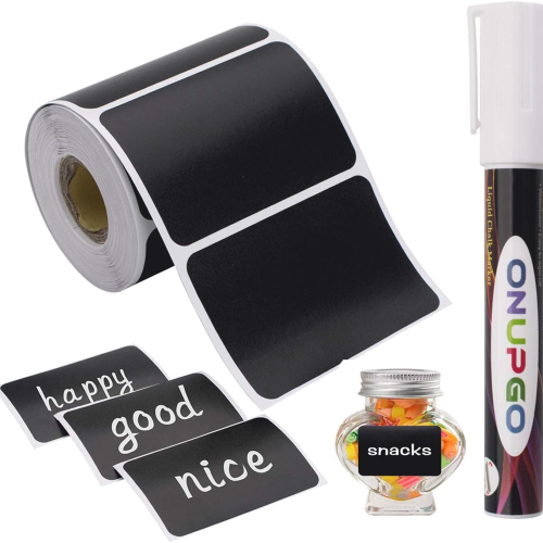Amazon ONUPGO chalkboard labels, waterproof, reusable stickers