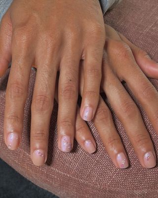 Pastel chrome nails.