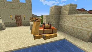 Minecraft camel - the camel relaxes next to an oasis