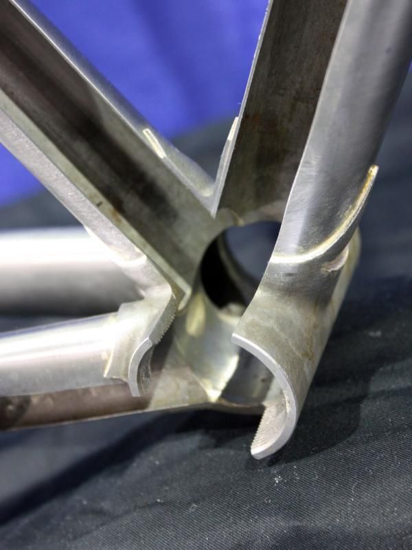 The perfectly mitered and brazed joints on this Zanconato frame leave no voids behind.