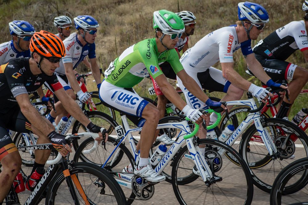 Kiel Reijnen spent the day in the sprint jersey
