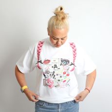 Caroline Hirons wears Beauty Backed Trust Industry Icons t-shirt