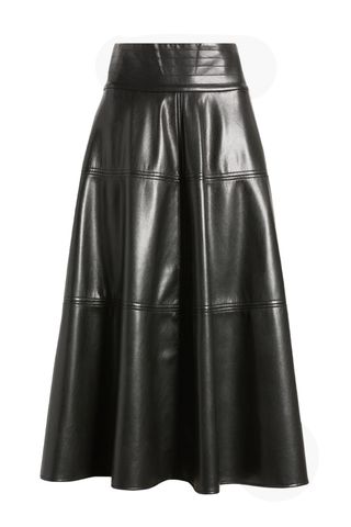 Megan Renee Faux Leather Tiered Skirt