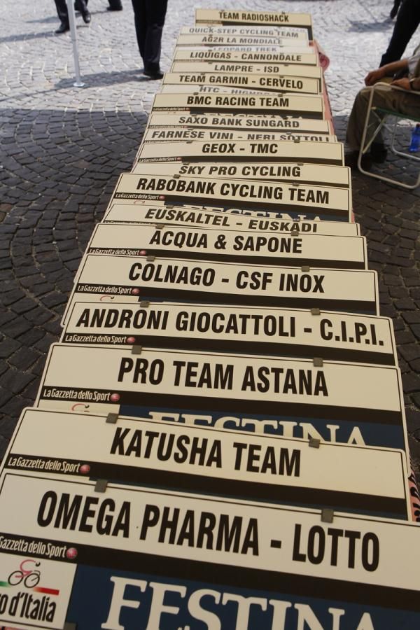 The teams in start order