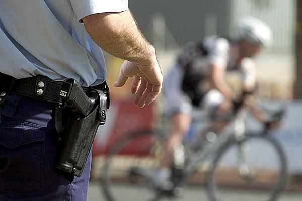 Ready to fire: The Tour of the Murray River is under control from Victorian and New South Wales police.