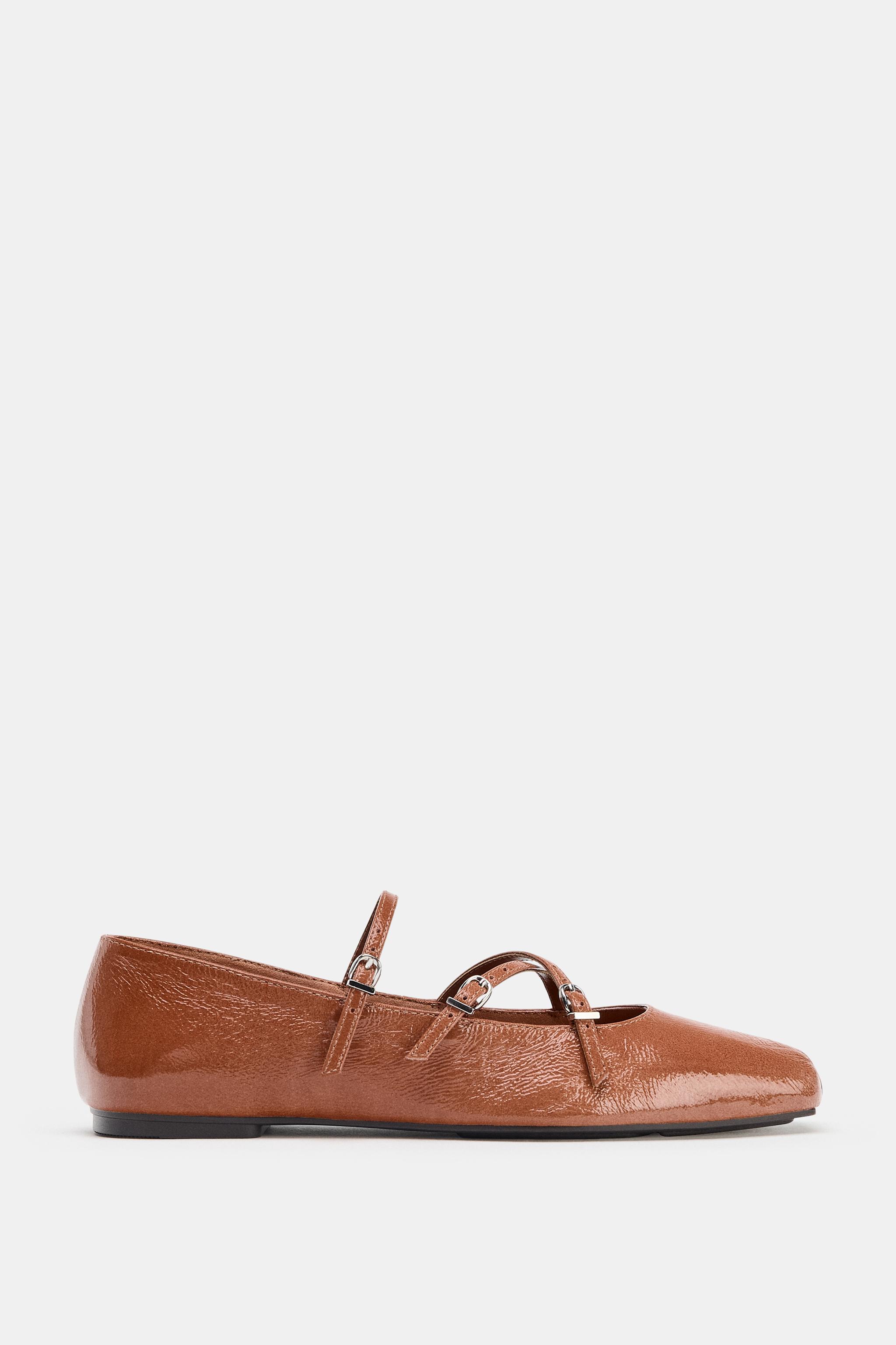 Square Toe Leather Ballerina