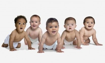 Multiracial group of babies