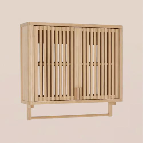 Slatted wooden cabinet