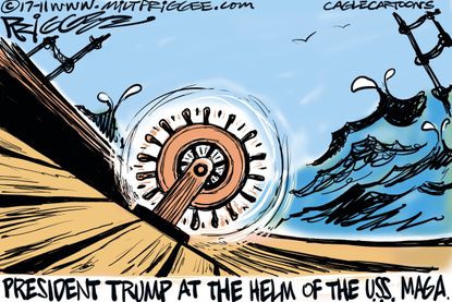 Political cartoon U.S. Trump presidency MAGA