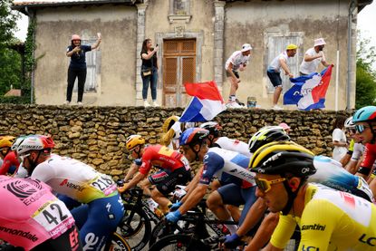 The Tour de France peloton on stage four of the 2023 race