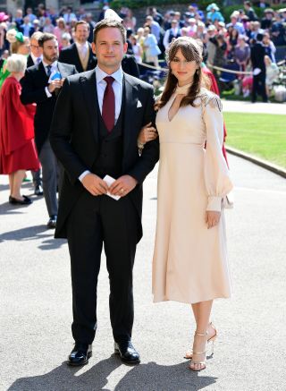 royal wedding guest Patrick J. Adams and Troian Bellisario