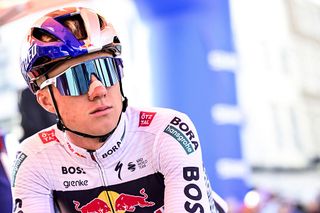 Belgian Maxim Van Gils of RedBull-BORA-hansgrohe pictured at the start of the men elite 'Amstel Gold Race' one day cycling race, 255,9 km from Maastricht to Valkenburg, The Netherlands, Sunday 20 April 2025. BELGA PHOTO DIRK WAEM (Photo by DIRK WAEM / BELGA MAG / Belga via AFP)