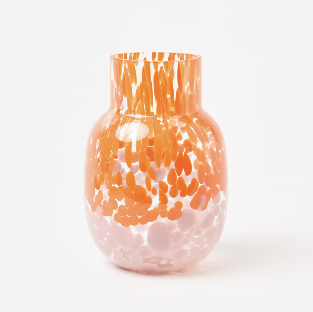 Cilo Orange Speckle Glass Vase | Oliver Bonas