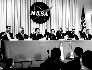 Mercury Astronauts at April 9, 1959, News Conference