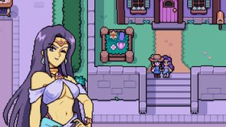 Fields of Mistria - Juniper winks at the player outside the bathhouse