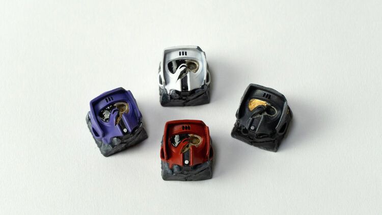 Clackeys artisan keycaps on display