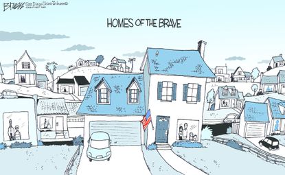 Editorial Cartoon U.S. Homes of the Brave self-isolation saves lives