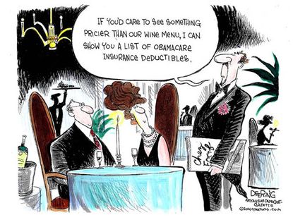 Political cartoon ObamaCare deductibles