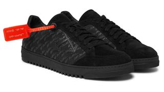best sneakers: Off-White Logo-Print Suede-Trimmed Sneakers