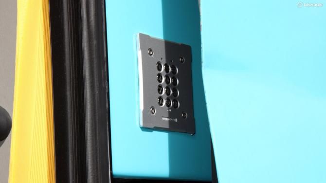 Instead of constantly wondering who has keys, Astana's team bus is accessed via keypad
