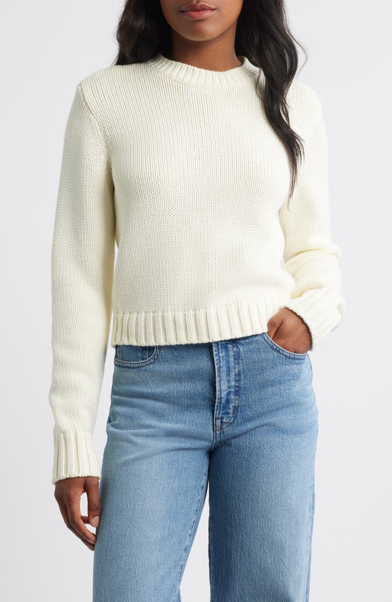 Solid Relaxed Cotton Sweater