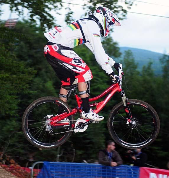 Rafael Alvarez de Lara Lucas (Specialized Factory Racing) flies.