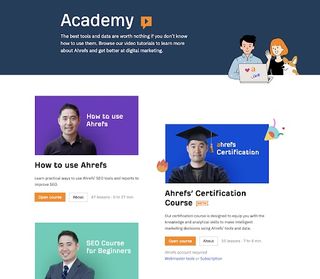 Ahrefs Academy for B2B education screenshot
