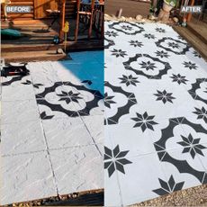 painted patio before and after