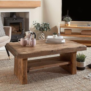 Off the Grain Wooden Coffee Table with Storage