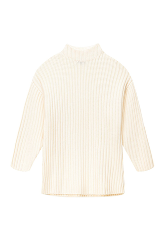 Staud Linear Rib-Knit Sweaterdress