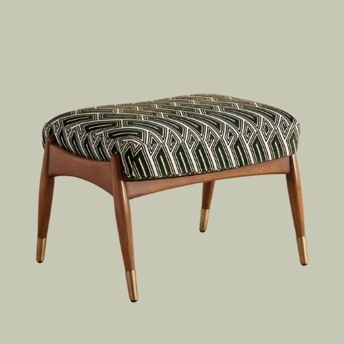 Theodore Footstool, Vende Jacquard, Olive