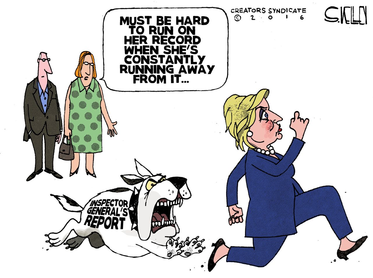 Political cartoon U.S. Hillary Emails 2016