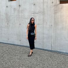woman wearing a black outfit