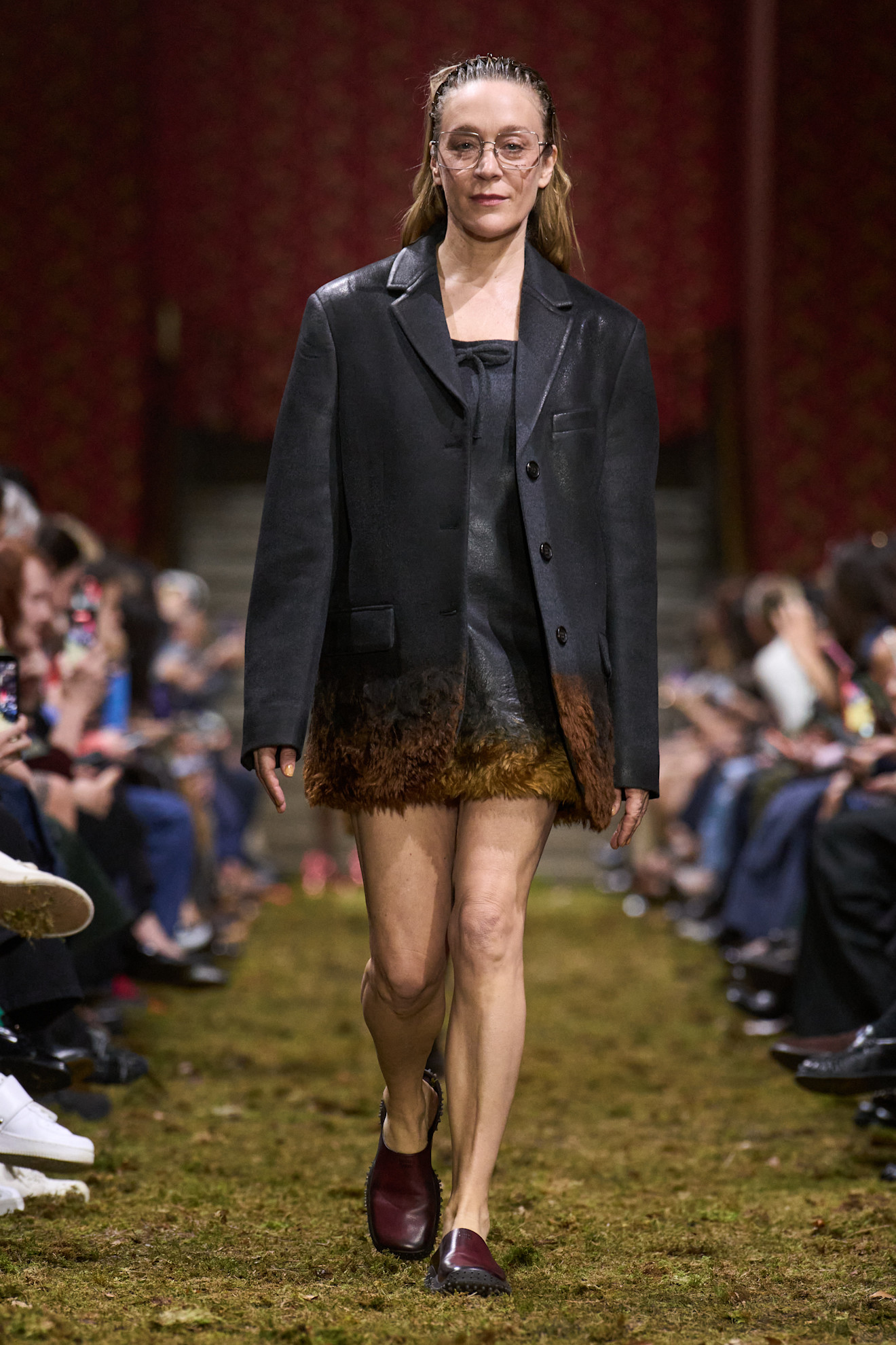 Model on the Miu Miu fall/winter 2026 runway.