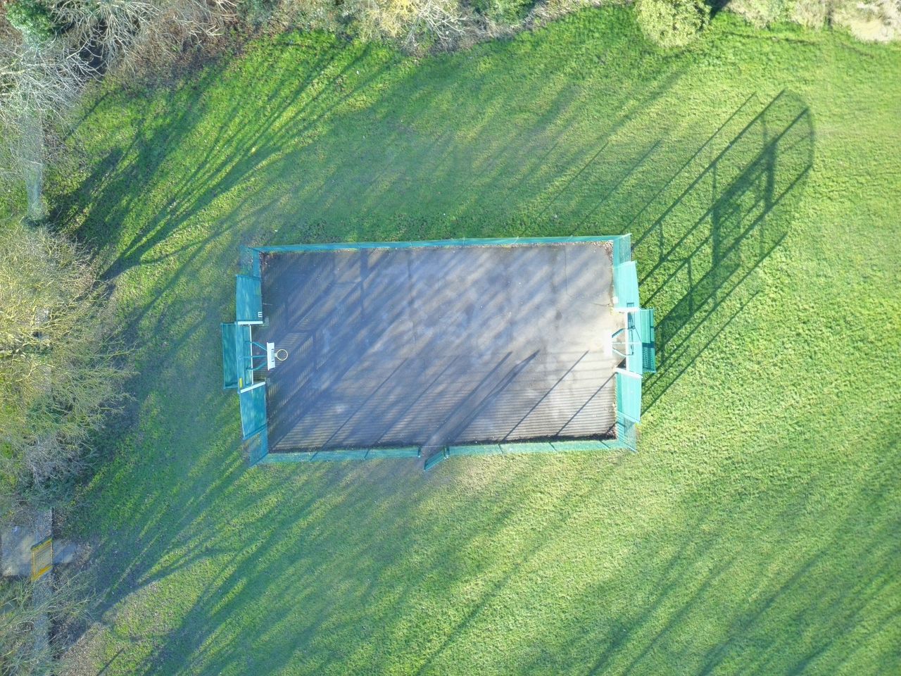Aerial shot of a basketball court