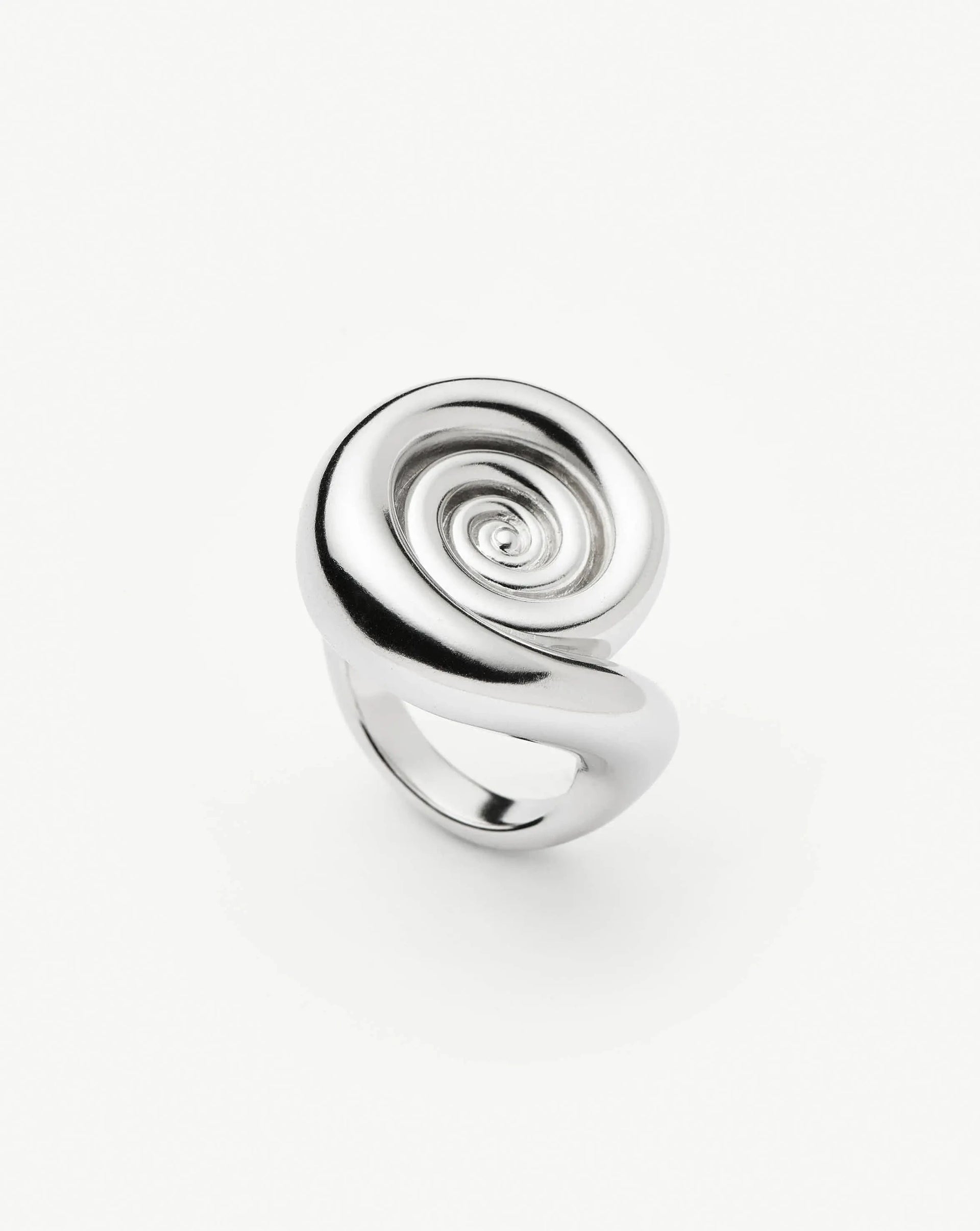Spiral Statement Ring | Silver Plated - Silver Plated / H