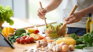 Man preparing healthy meal